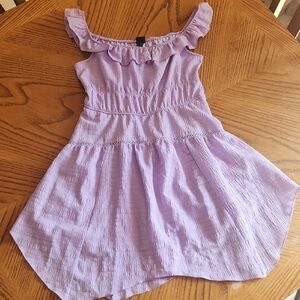 Wild Fable Purple Ruffled Off-Shoulder Midi Dress
